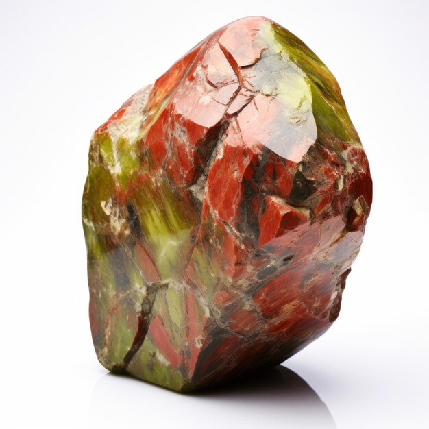 Stunning Unakite Stone Rock With Vibrant Red Green And Black Colors
