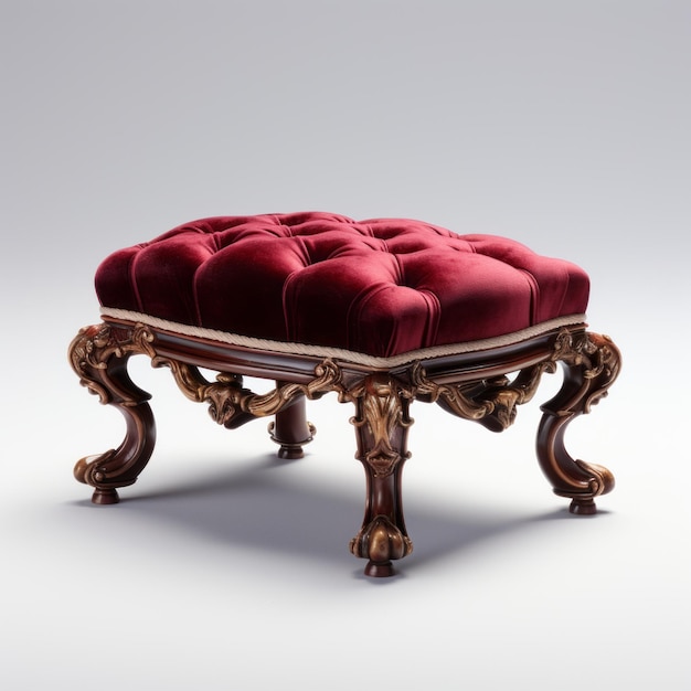 Удивительный бархатный викторианский стул с украшенными красными бархатными подушками