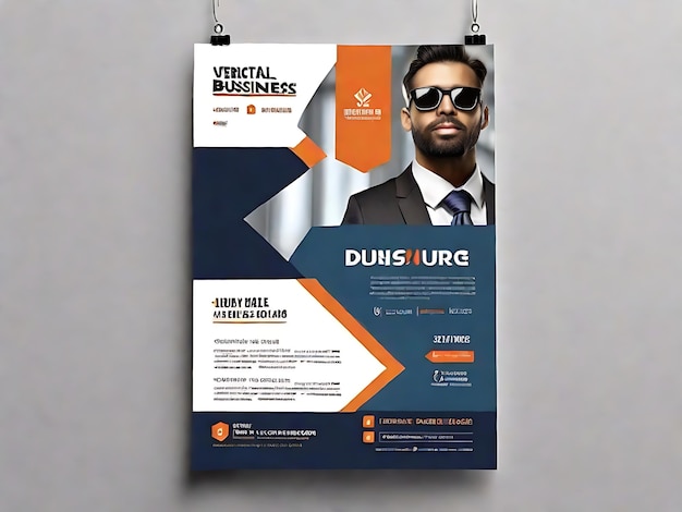 Photo stunning vertical business flyer template for your success