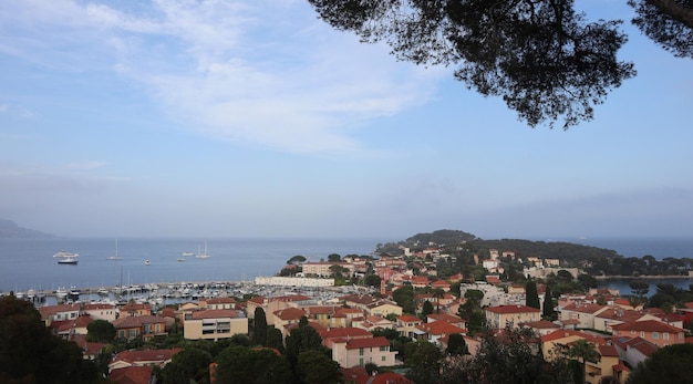 Stunning view from the Cap Ferrat in France on the Old City and the sea