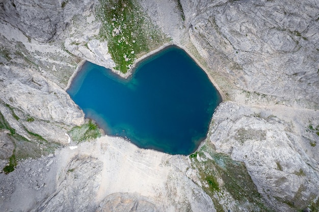 Stunning view of Glacier lake among mountain