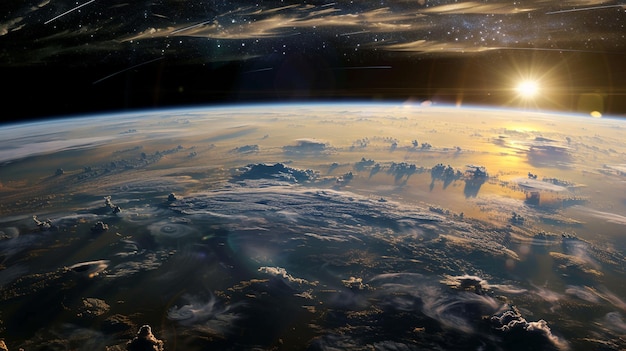 Foto la splendida vista del pianeta terra dallo spazio