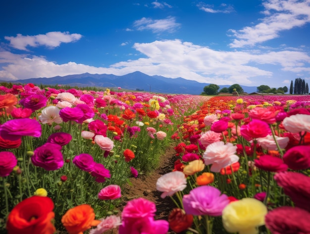 Foto lo stupendo spettacolo della vista in fiore nei campi del sud di san jose