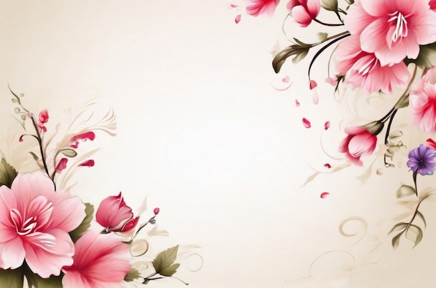 Stunning watercolor floral frame background design with empty space