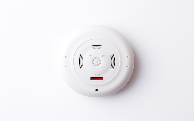 Photo stunning white carbon monoxide detector isolated on white background