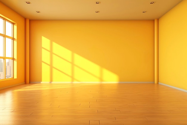 Stunning yellow walls in a room with a sunny window