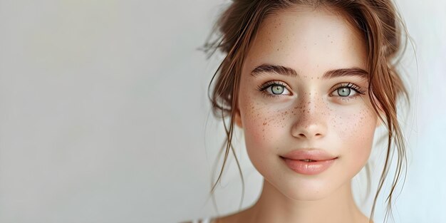 A stunning young woman with flawless skin and hair in natural makeup Concept Beauty Photography Natural Makeup Flawless Skin Stunning Woman Hair Photography