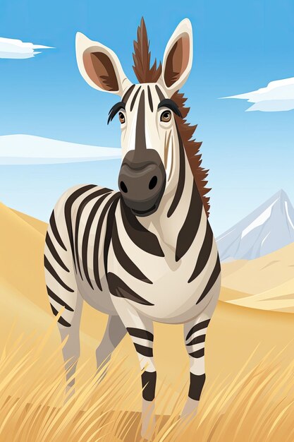 A stunning zebra gracefully roams the savannah Generative AI