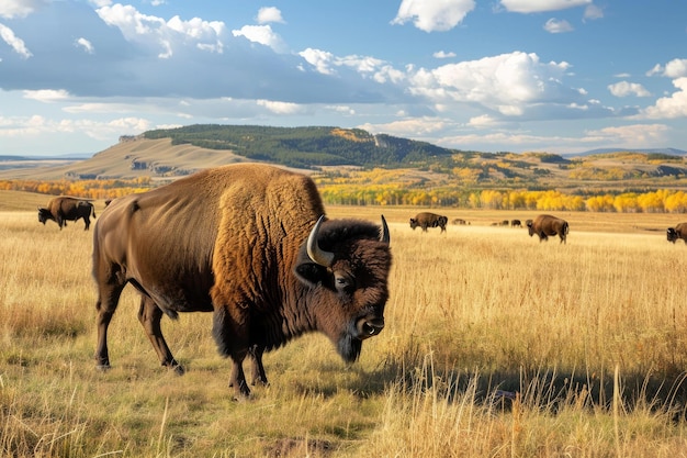 Sturdy American bison Generate Ai