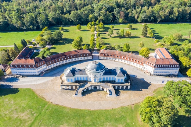 Stuttgart Solitude Castle aerial photo view architecture travel in Germany