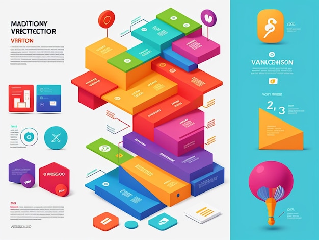 Photo style free vector modern colorful infographic ste