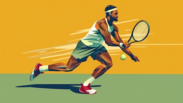 Photo style illustration of a tennis player in action