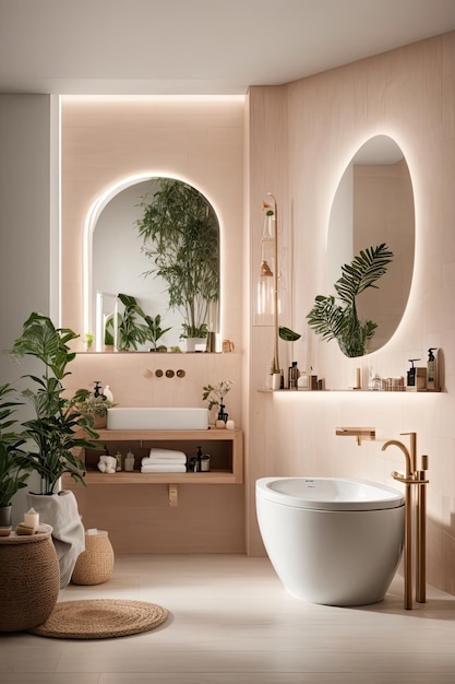 style of the interior design of the bathroom