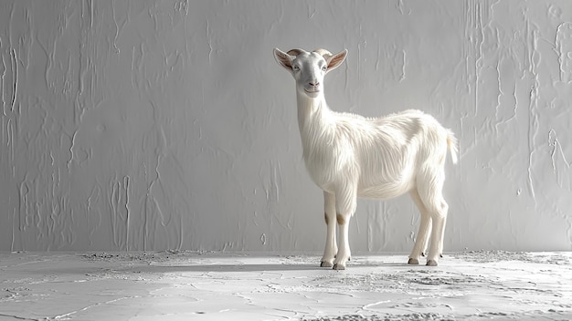Фото Стиль козы вблизи и изолированный белый фон