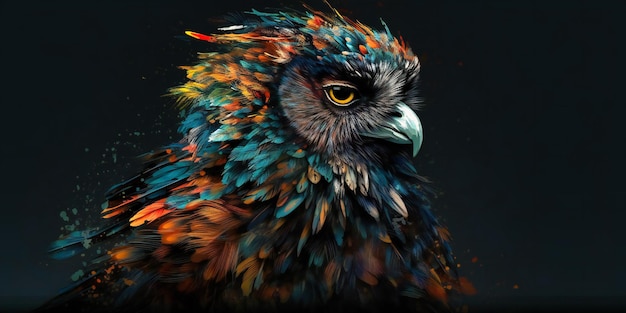 A style painting of a feathered owl