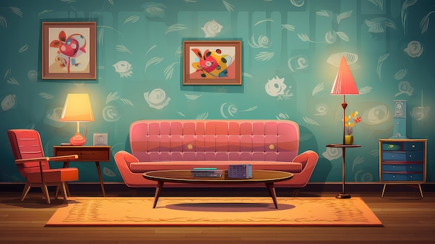 Style retro home background