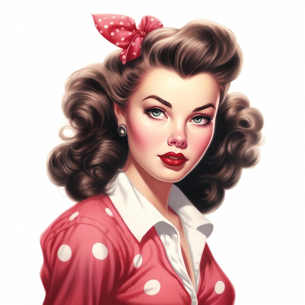 Premium AI Image | style retro pin up girl illustration