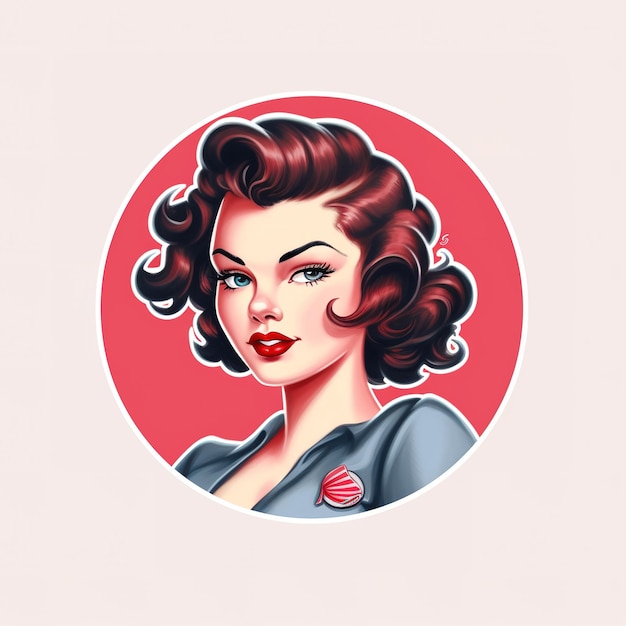 style retro pin up girl illustration