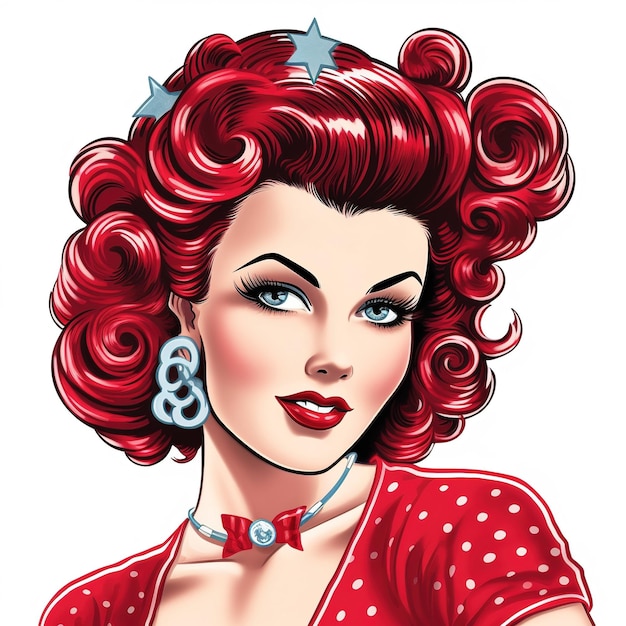 style retro pin up girl illustration