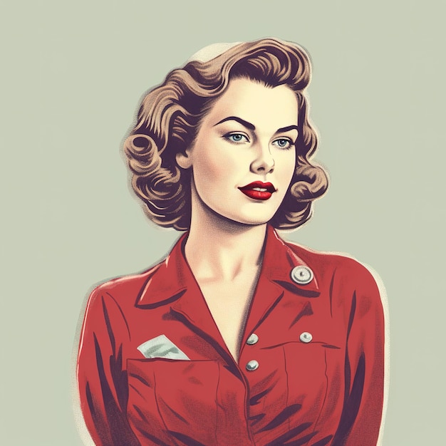 style retro pin up girl illustration