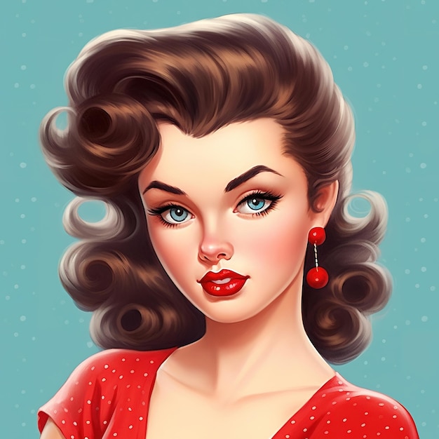 style retro pin up girl illustration