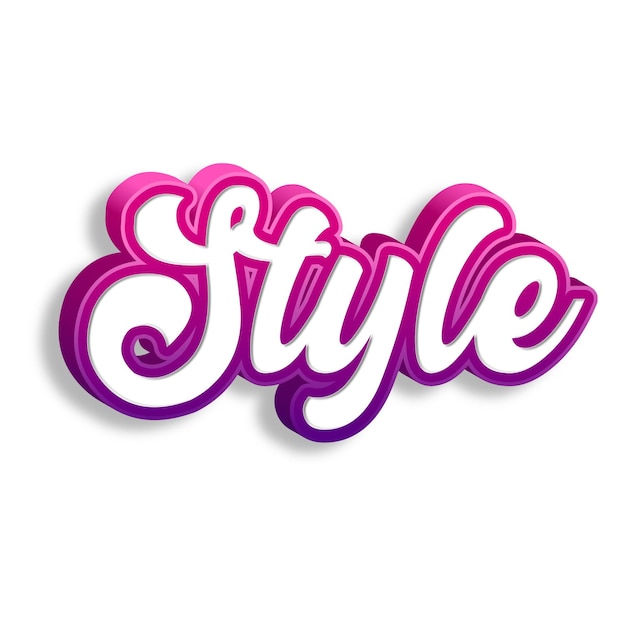 Style typography 3d design yellow pink white background photo jpg