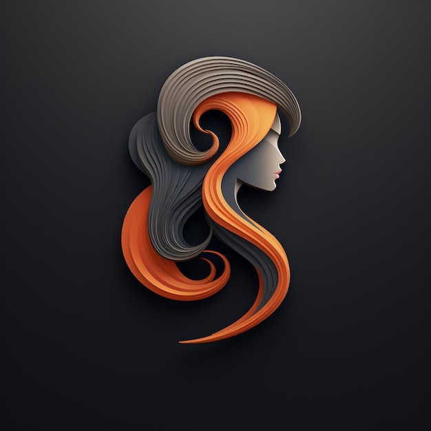 Photo a stylish 3d women hair logo