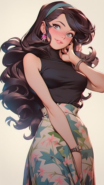 An Anime Girl Wearing A Black Top With Long Dark Hair Background,  Background Profile Pictures, Profile, Picture Background Image And  Wallpaper for Free Download