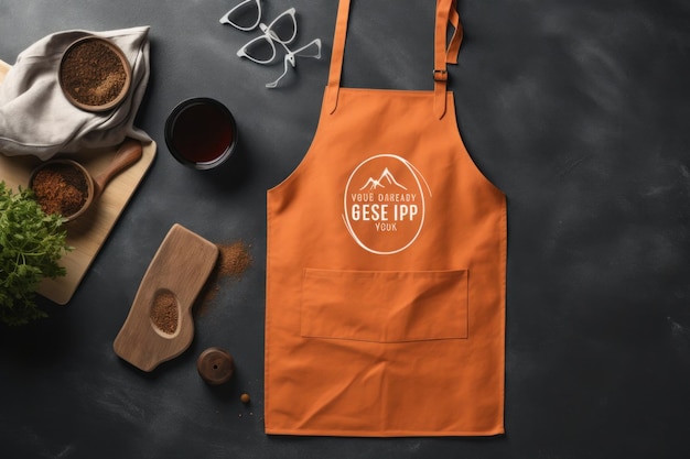 Photo stylish apron mockup for creative designs