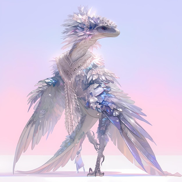 Stylish AvantGarde Fashion Model Microraptor