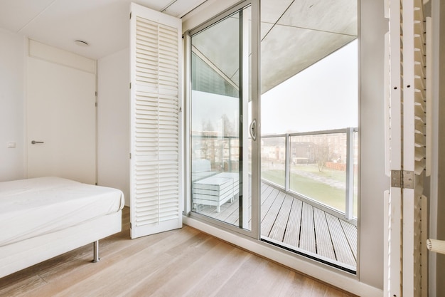 Stylish balcony room with opened