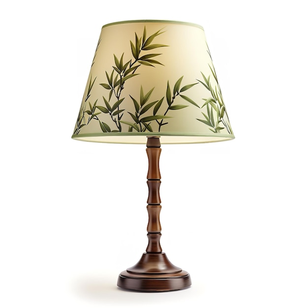 stylish Bamboo Leaf Table Lamp isolated on white background