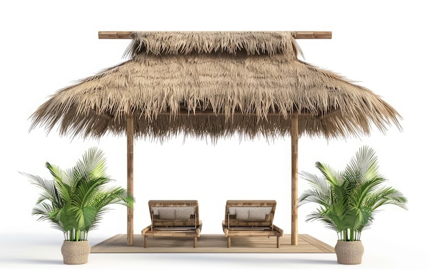 Stylish Beach Cabana Artwork Generative AI