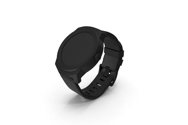 stylish black smart hand watch on a white surface