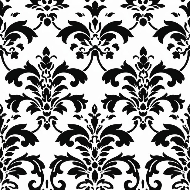 Photo stylish black and white damask wallpaper for a timeless look