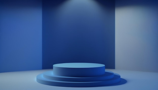 A stylish blue podium to showcase your items