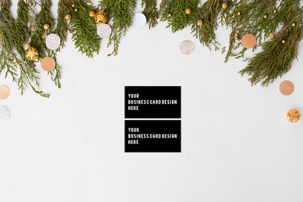 Stylish branding mockup to display your artworks. Christmas time.