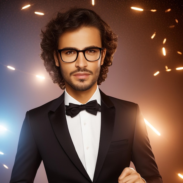 stylish brazilian man in suit and glasses