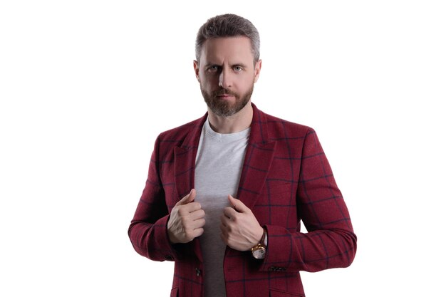 stylish businessman in casual menswear man businessman isolated on white ambitious businessman business man in jacket menswear for handsome man fashion casual jacket