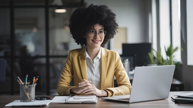 Stylish businesswoman working in a office