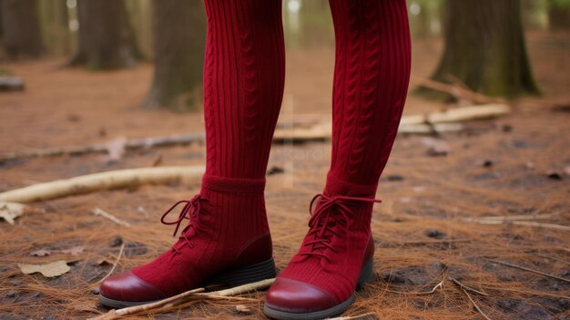 Photo stylish cableknit leg warmers