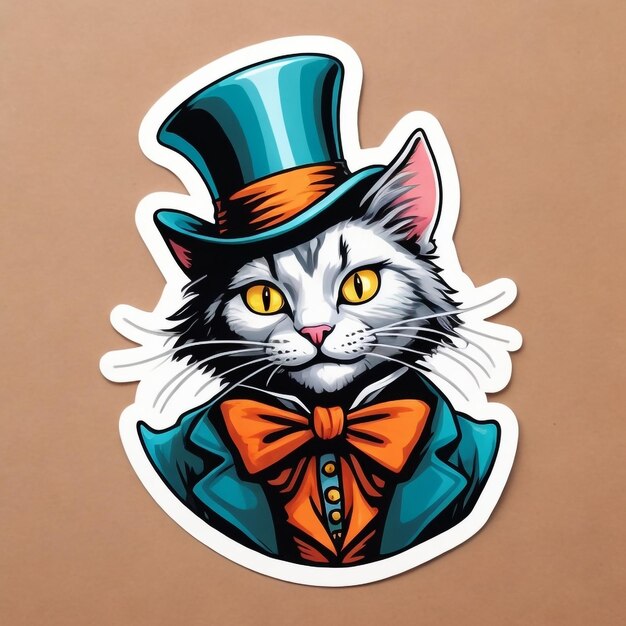 Photo a stylish cat character illustration ai generated