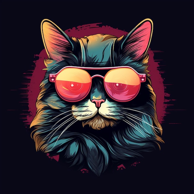 stylish cat character illustration
