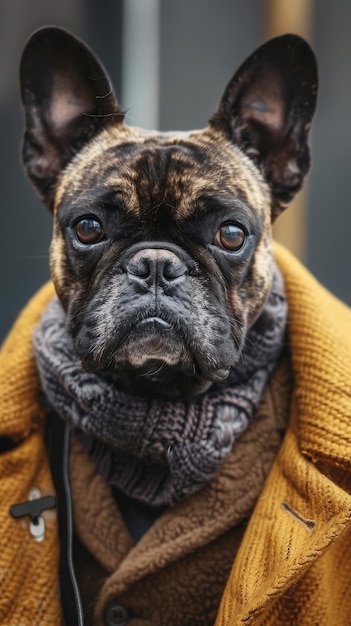 Стильный и шикарный мужчина-собака в повседневной одежде, созданная ИИ иллюстрация