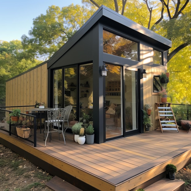 Stylish and Compact The Ultimate She Shed Modular Tiny Home with a Slanted Roof