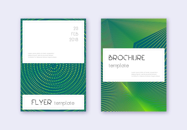 Stylish cover design template set Green abstract