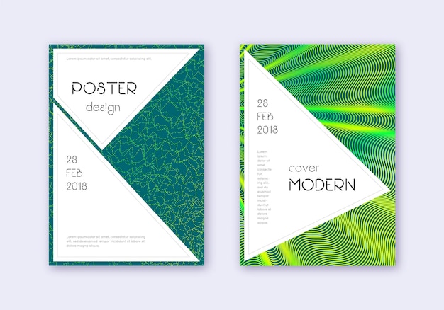 Foto stylish cover design template set groene samenvatting