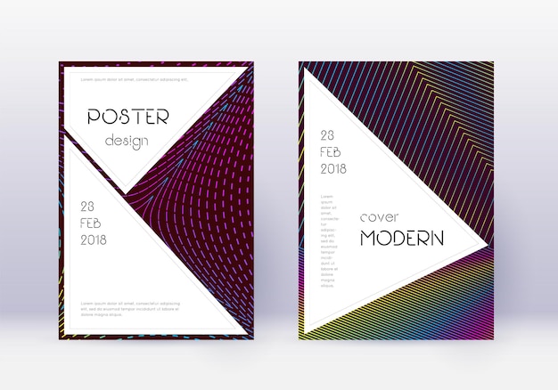 stylish cover design template set rainbow abstrac