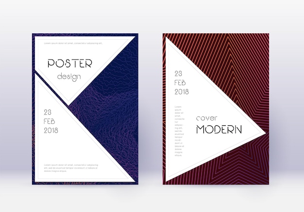 Stylish cover design template set Violet abstract