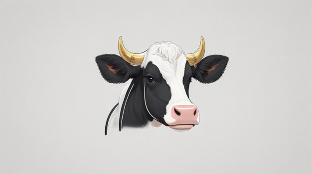 Stylish cow logo on white background